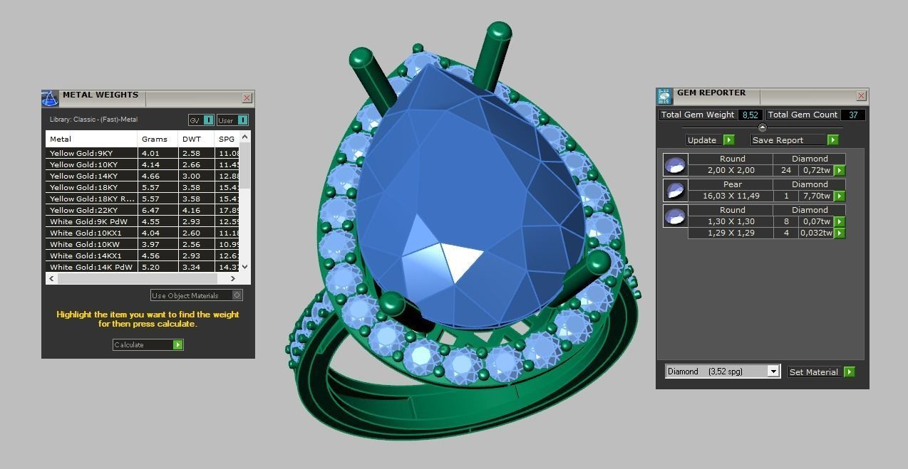 Diamond ring 0558 3D printable model11 3D print model_19