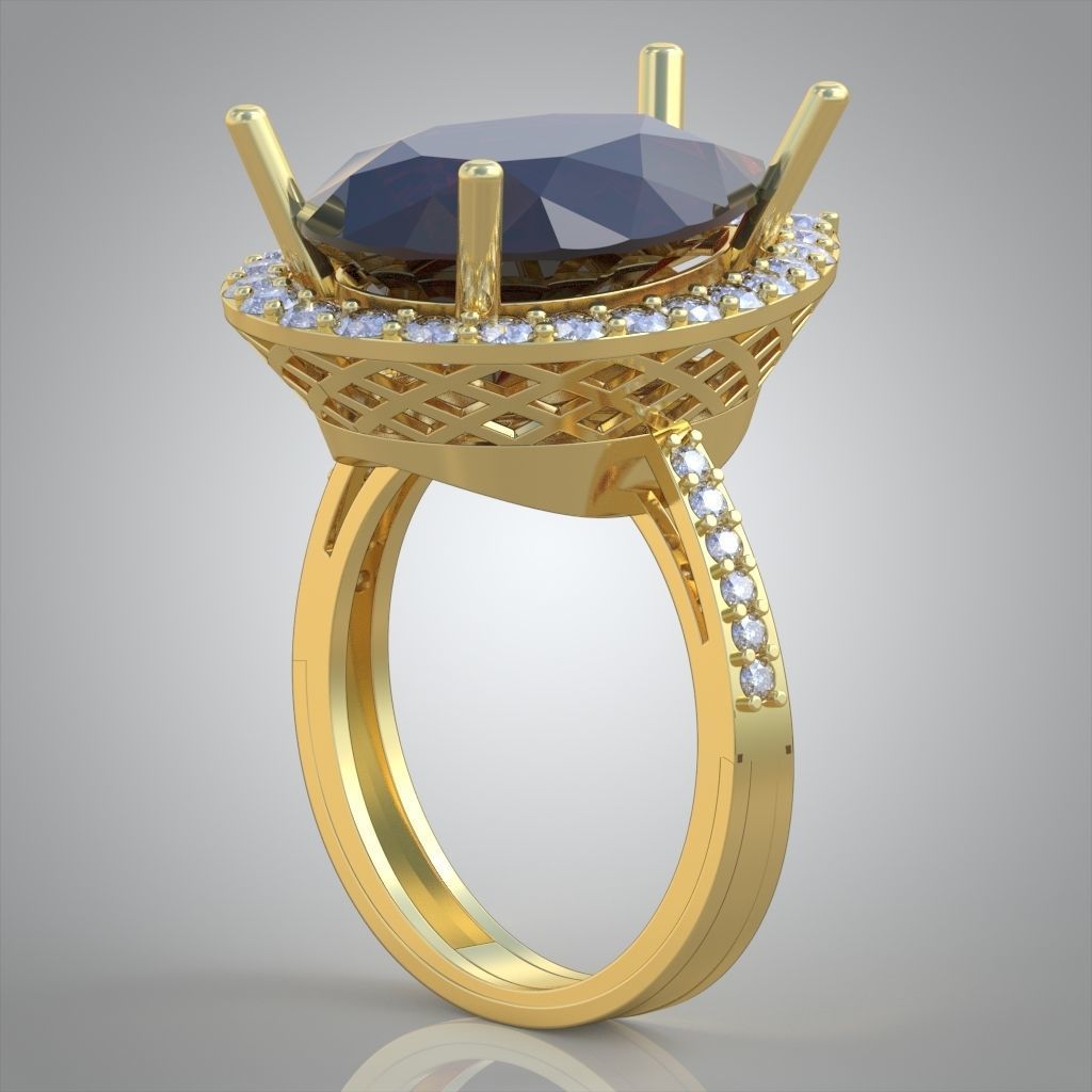 Diamond ring 0558 3D printable model11 3D print model_5