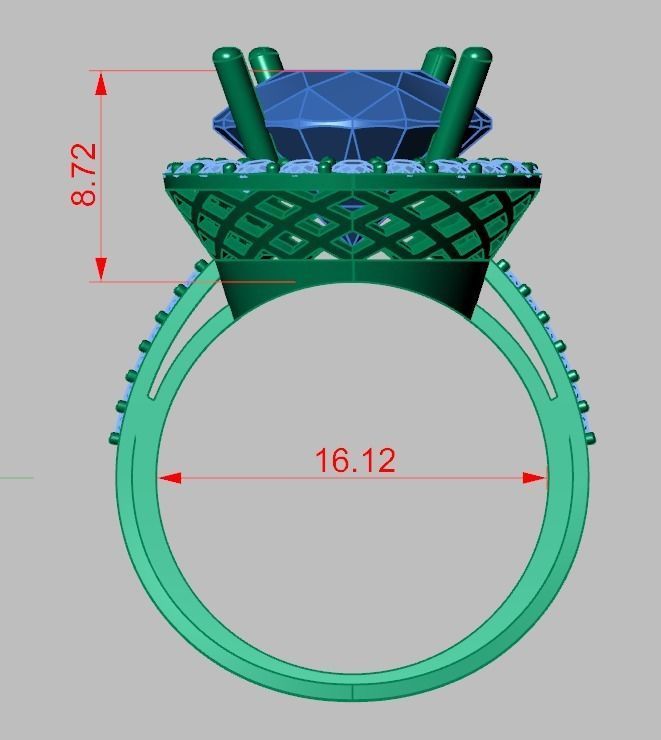 Diamond ring 0558 3D printable model11 3D print model_15