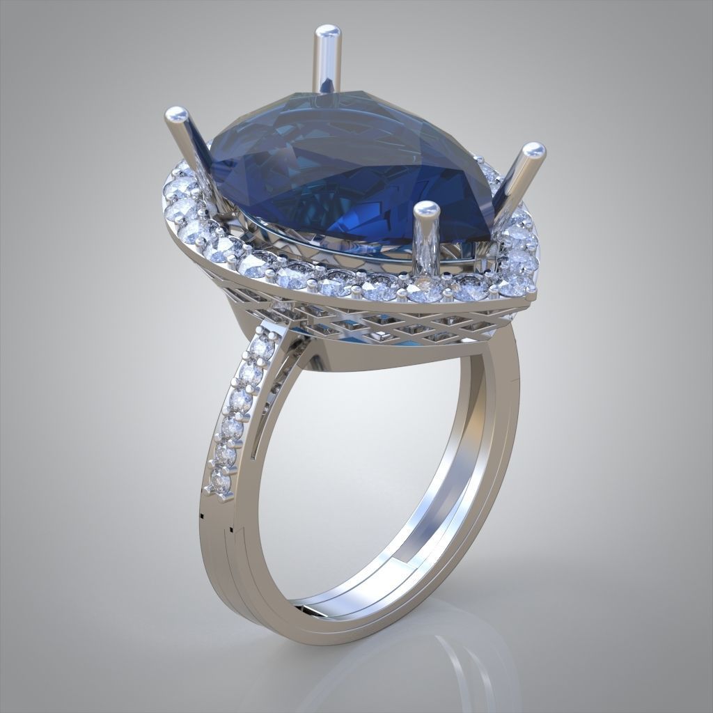 Diamond ring 0558 3D printable model11 3D print model_12