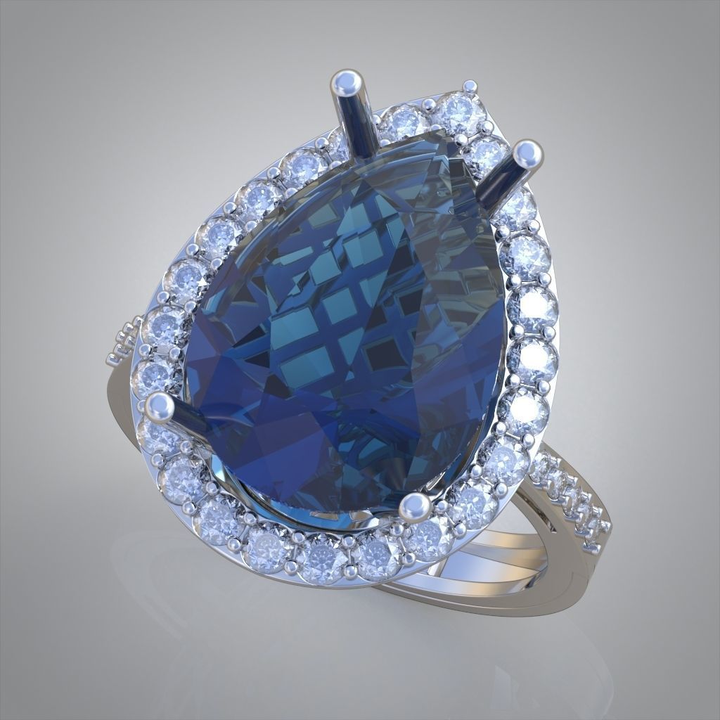 Diamond ring 0558 3D printable model11 3D print model_4