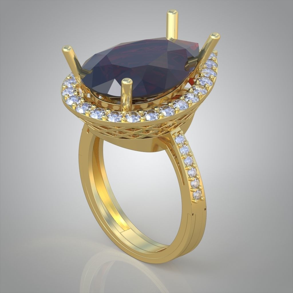 Diamond ring 0558 3D printable model11 3D print model_14