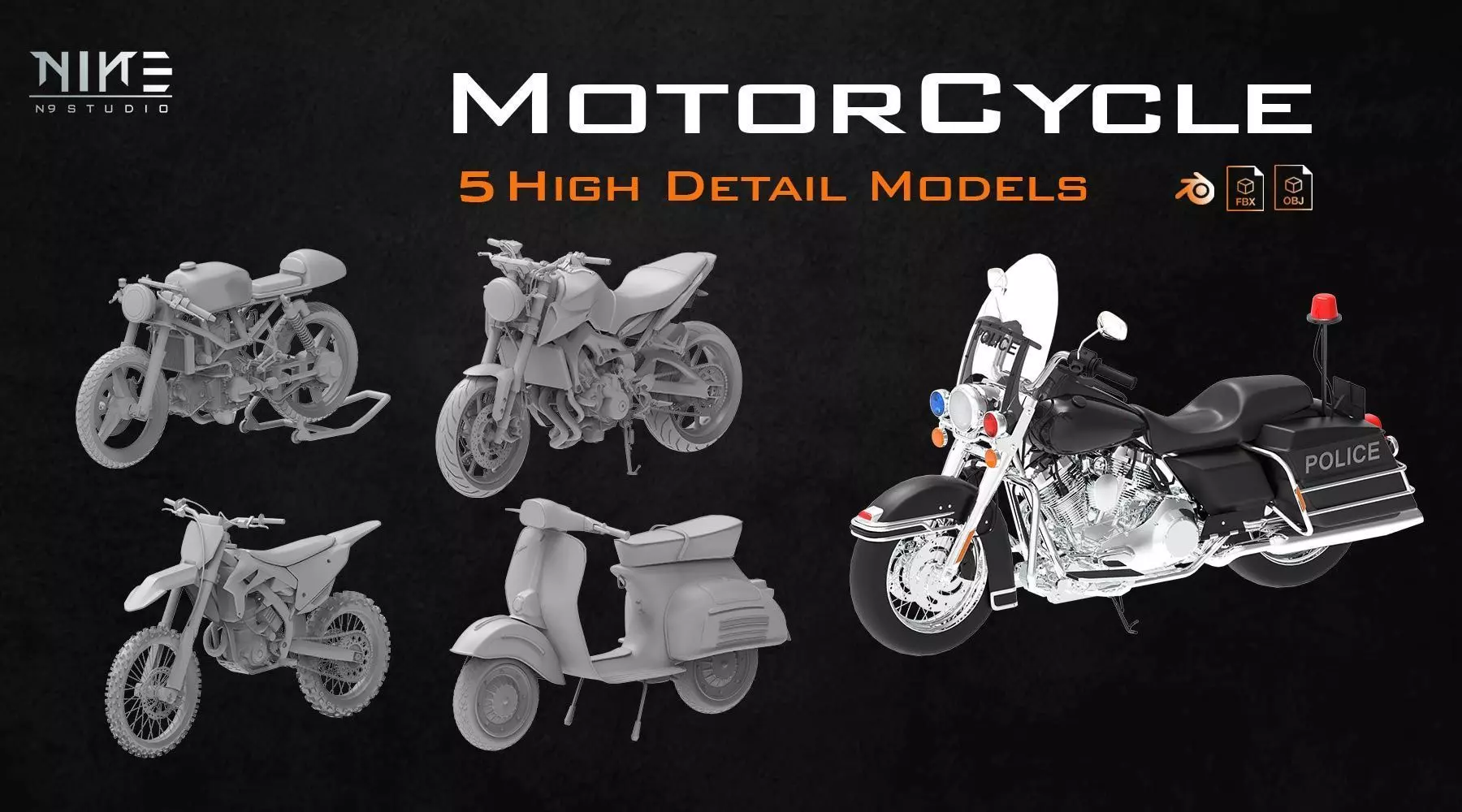 5 Motorcycle 3D model_0