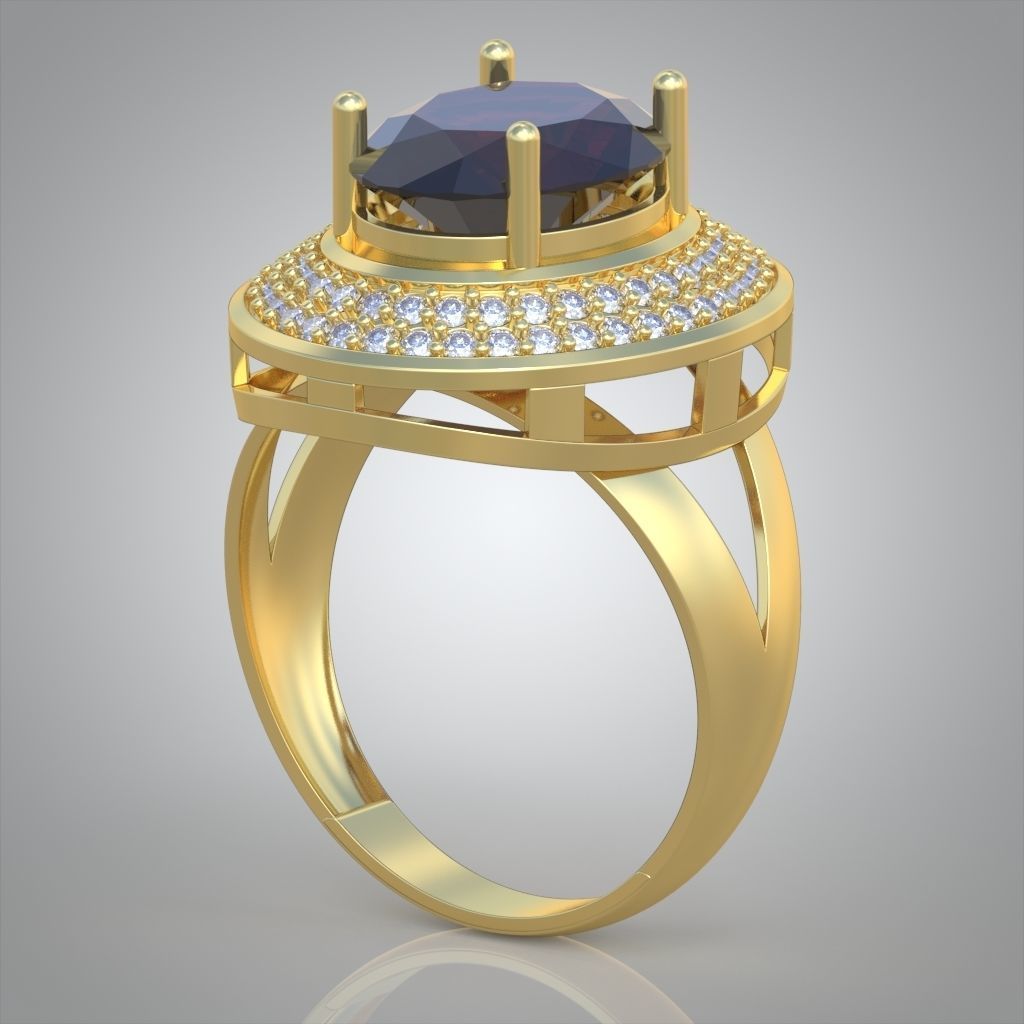 Diamond ring 0559 3D printable model10- 3D print model_4