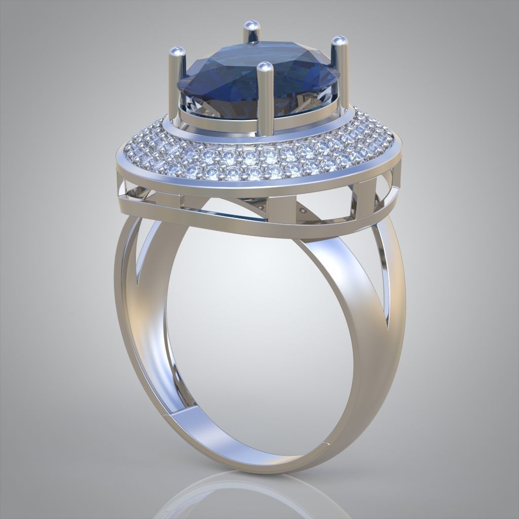 Diamond ring 0559 3D printable model10- 3D print model_3