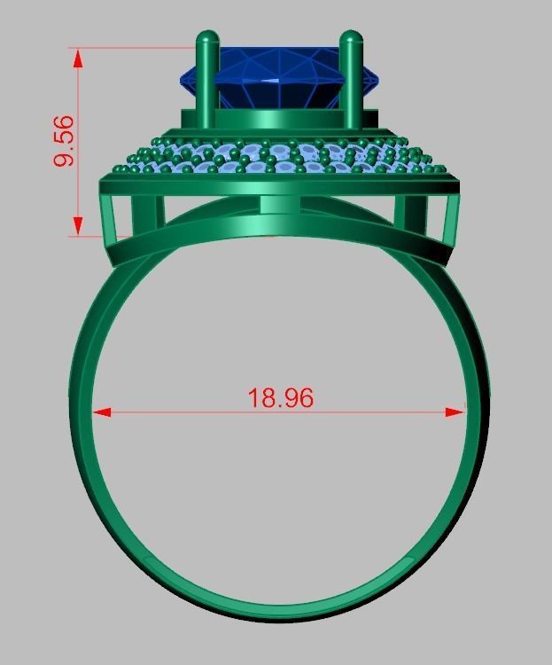 Diamond ring 0559 3D printable model10- 3D print model_14