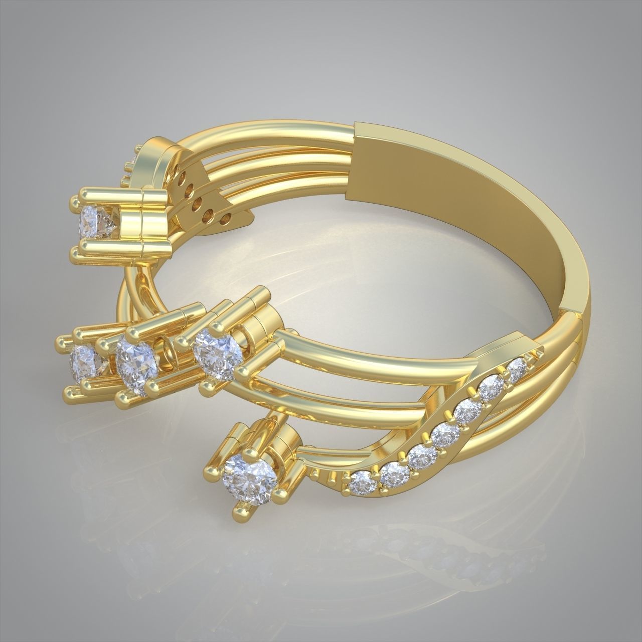 Diamond ring 0561 3D printable model10 3D print model_8