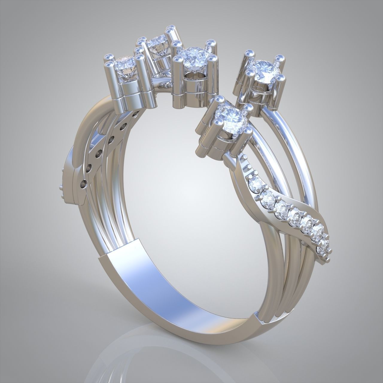 Diamond ring 0561 3D printable model10 3D print model_2