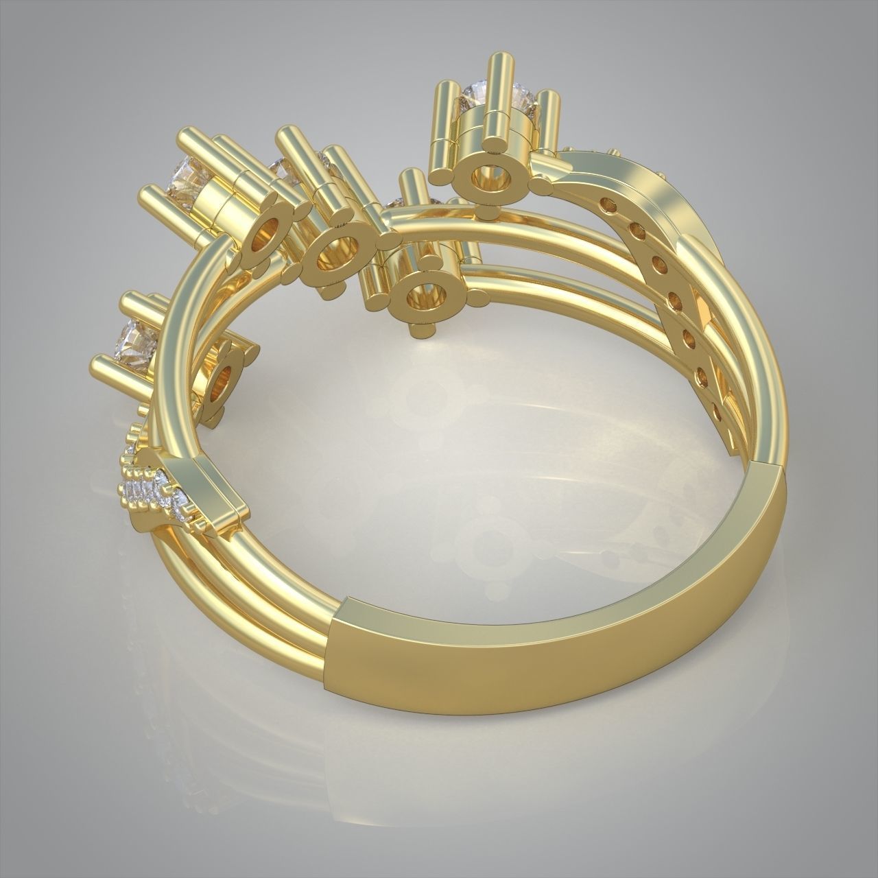 Diamond ring 0561 3D printable model10 3D print model_11