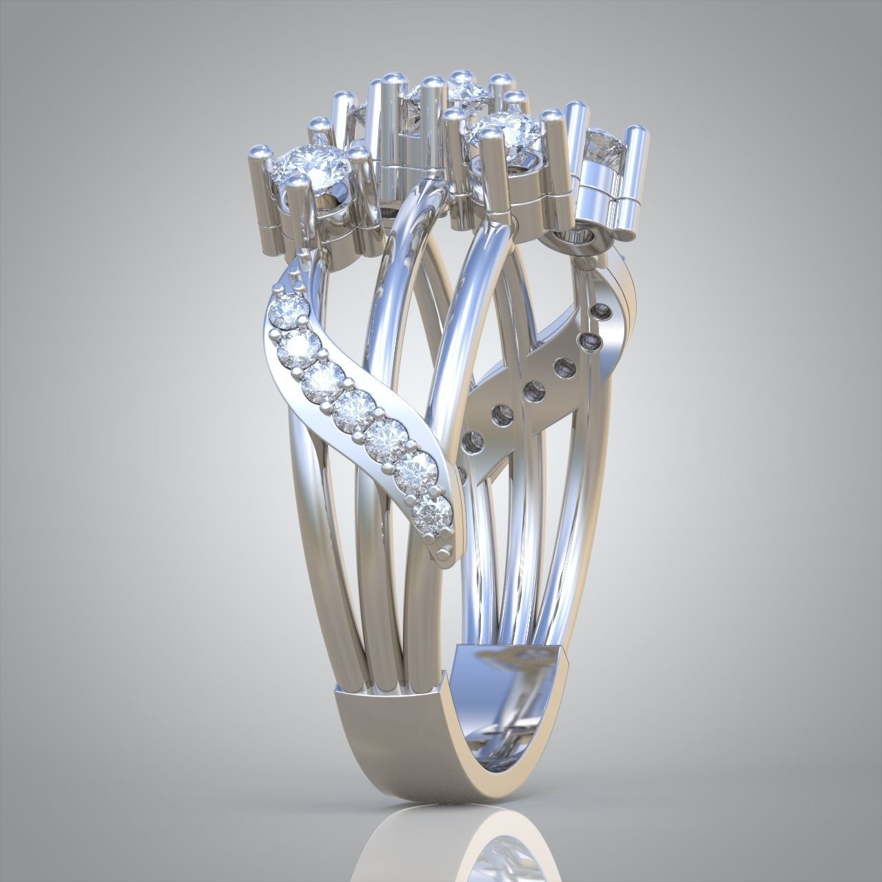 Diamond ring 0561 3D printable model10 3D print model_5