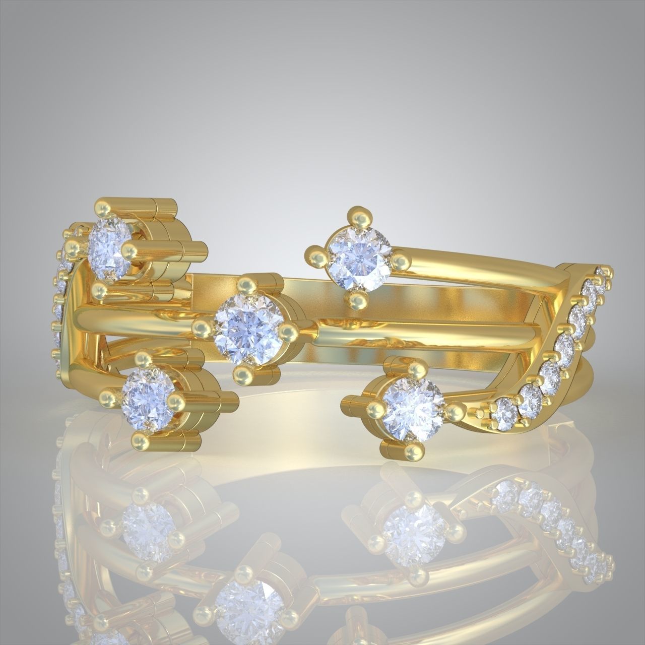 Diamond ring 0561 3D printable model10 3D print model_7