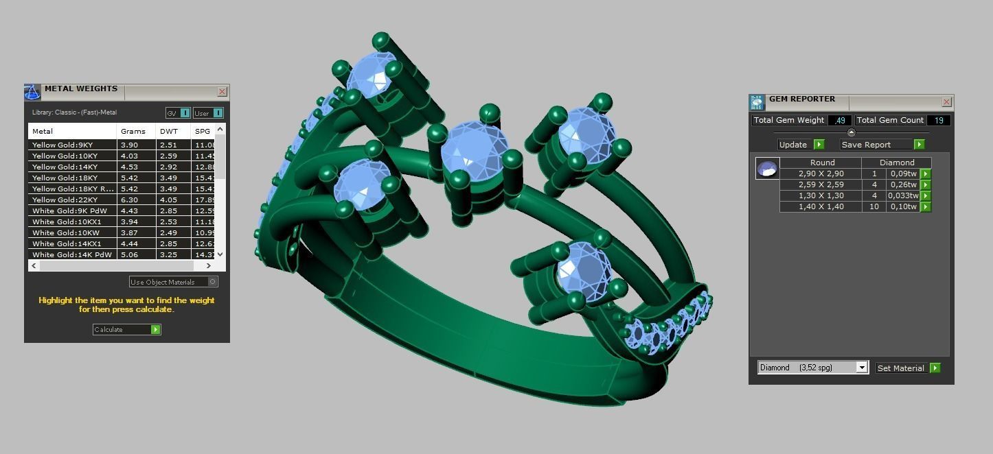 Diamond ring 0561 3D printable model10 3D print model_12