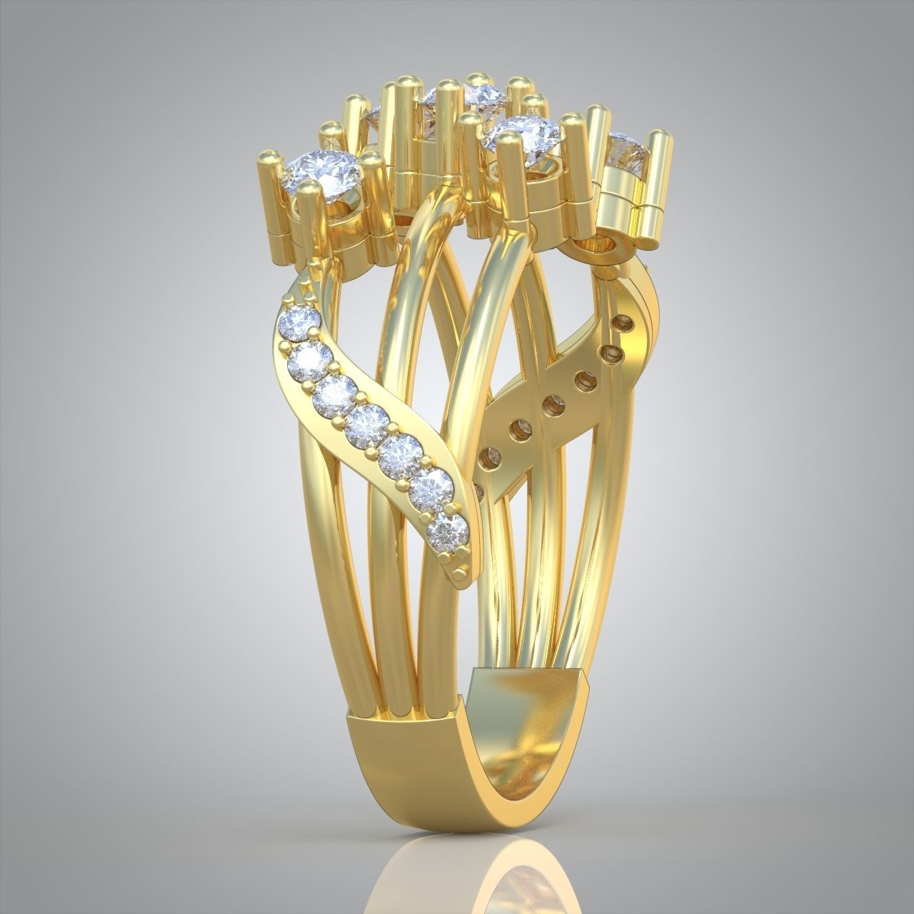 Diamond ring 0561 3D printable model10 3D print model_4