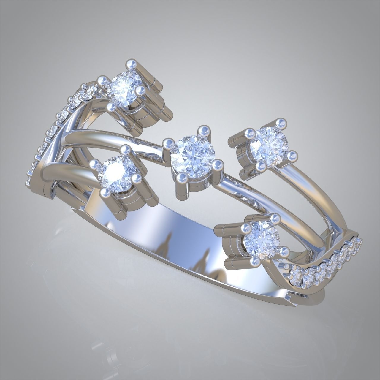 Diamond ring 0561 3D printable model10 3D print model_1