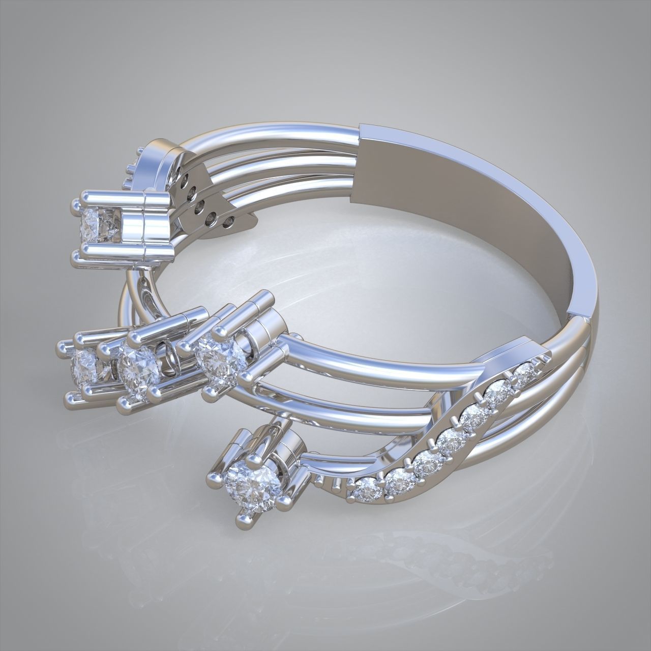Diamond ring 0561 3D printable model10 3D print model_9
