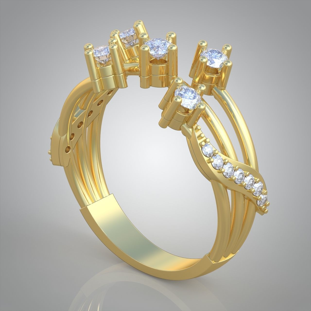 Diamond ring 0561 3D printable model10 3D print model_3