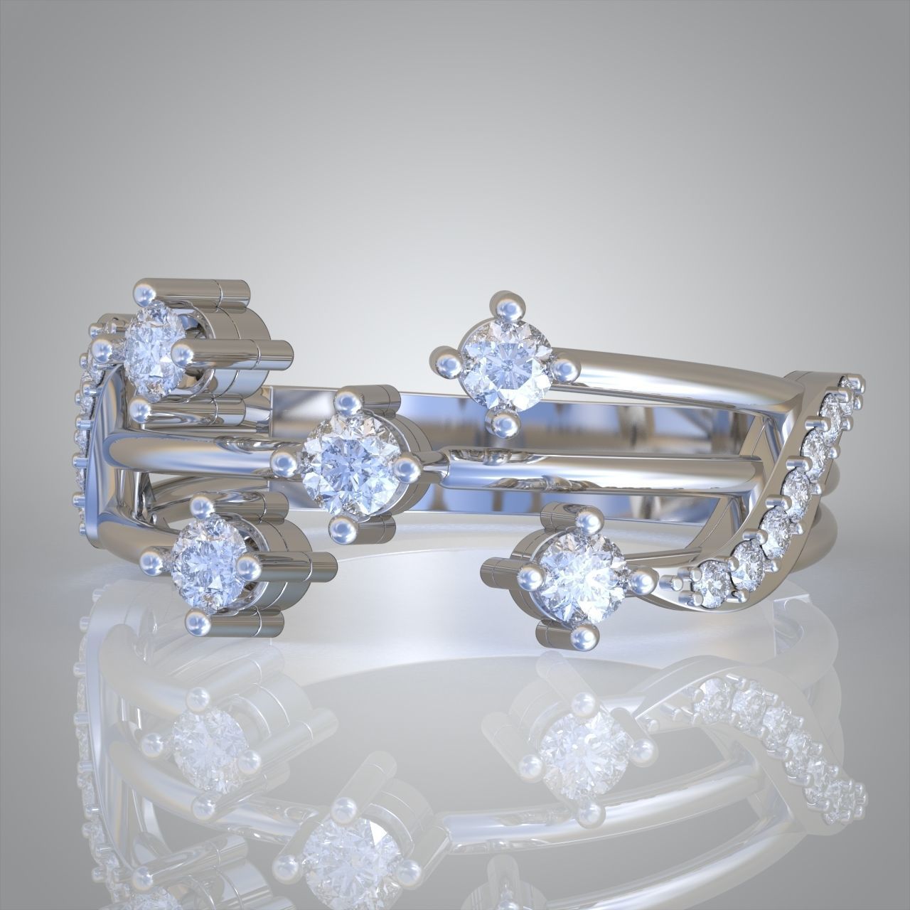Diamond ring 0561 3D printable model10 3D print model_6