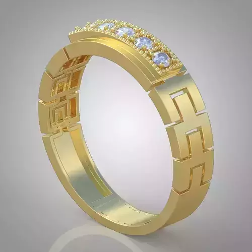 Diamond ring 0562 3D printable model 