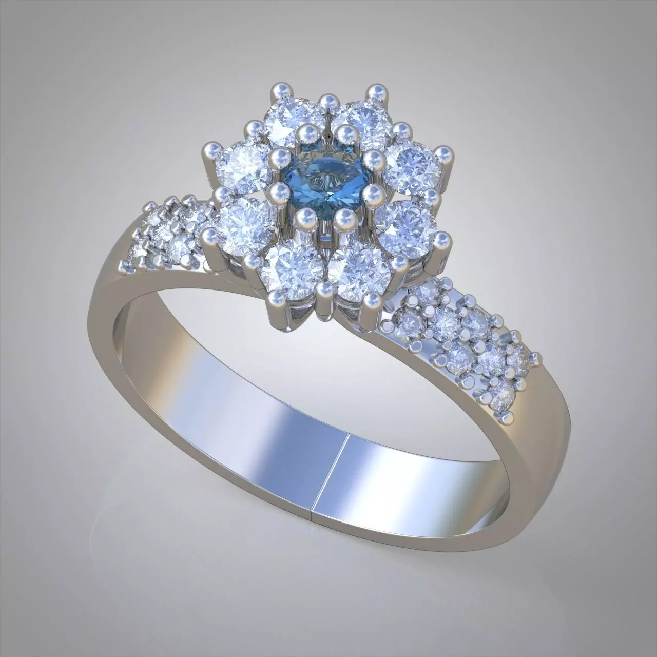 Diamond ring 0563 3D printable model9 Free 3D print model