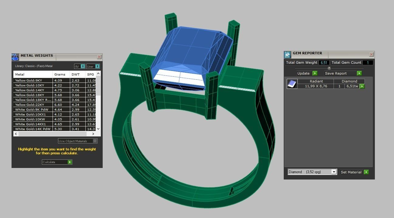 Diamond ring 0565 3D printable model 3D print model_15