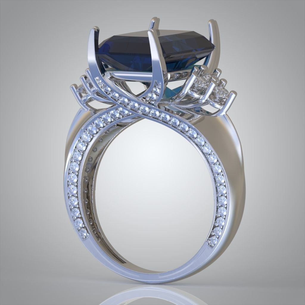 Diamond ring 0566 3D printable model11- 3D print model_4