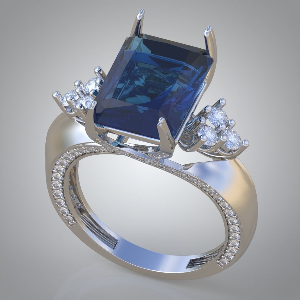 Diamond ring 0566 3D printable model11- 3D print model_3