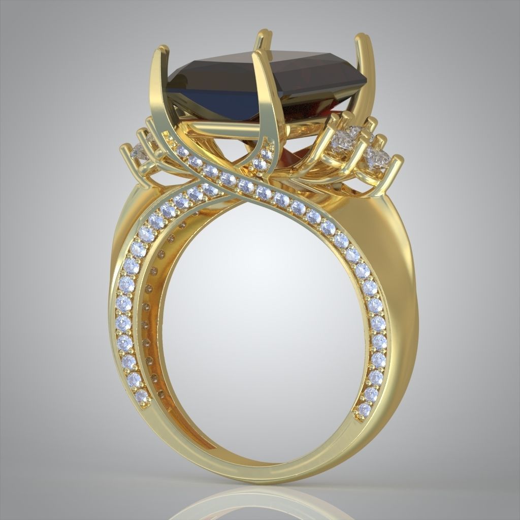 Diamond ring 0566 3D printable model11- 3D print model_5