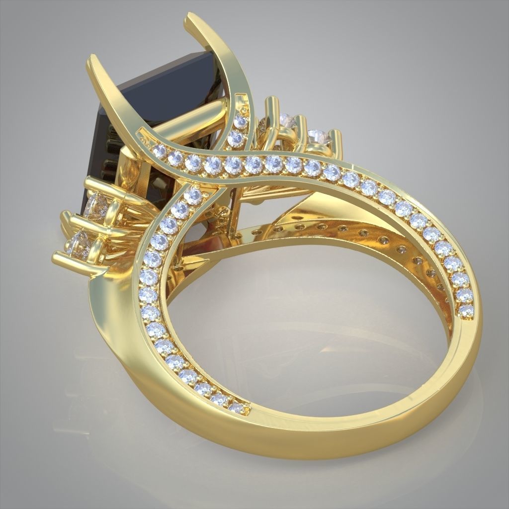 Diamond ring 0566 3D printable model11- 3D print model_11
