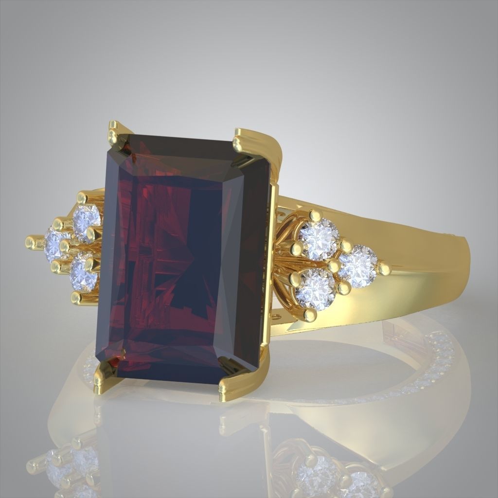 Diamond ring 0566 3D printable model11- 3D print model_9