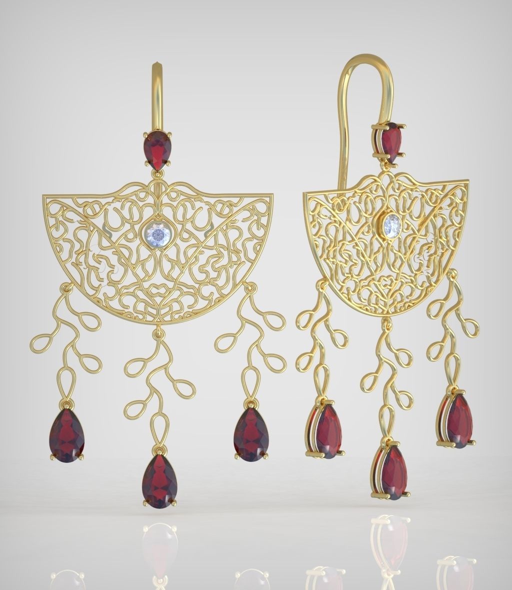 Earring model 0320 3D printable model9 3D print model_4