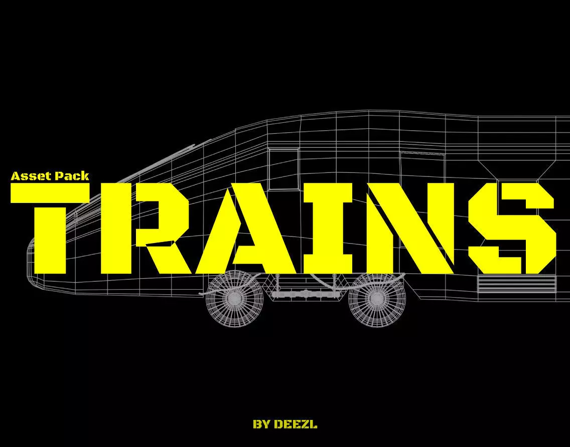 TRAINS PACK Low-poly 3D model_0