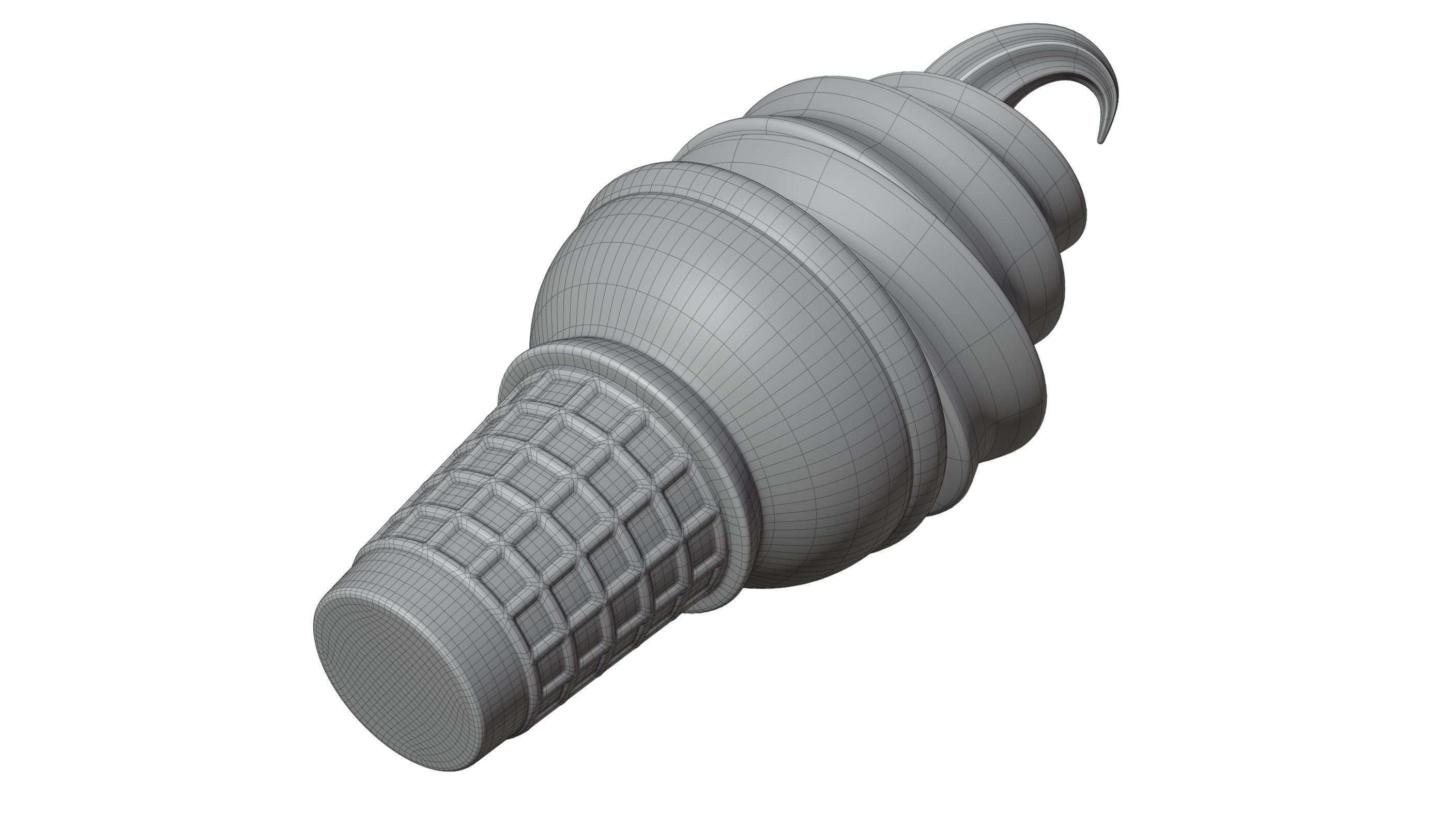 Ice Cream Cone 3D model_16