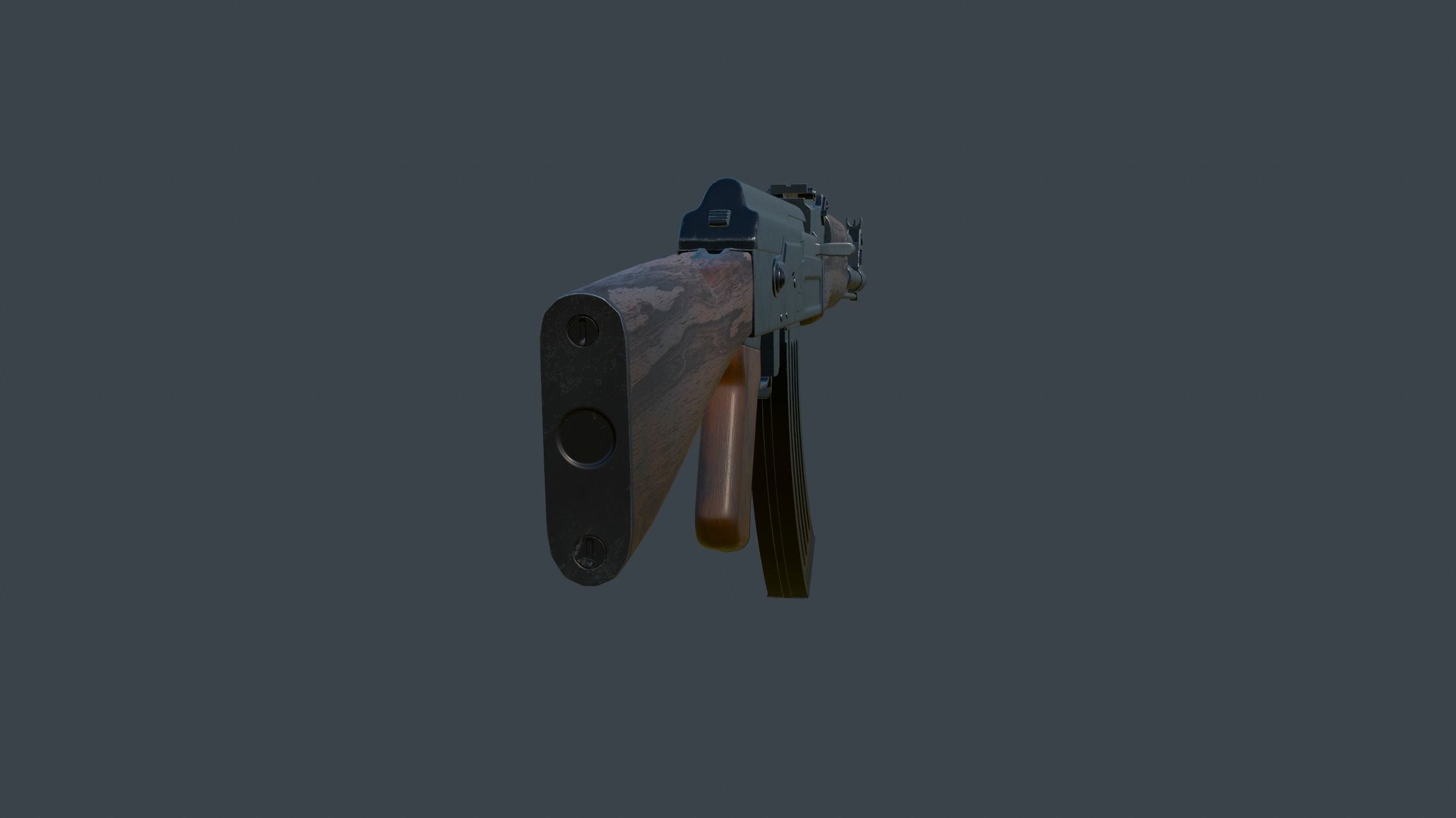 AK-47 Rifle Low-poly 3D model_12