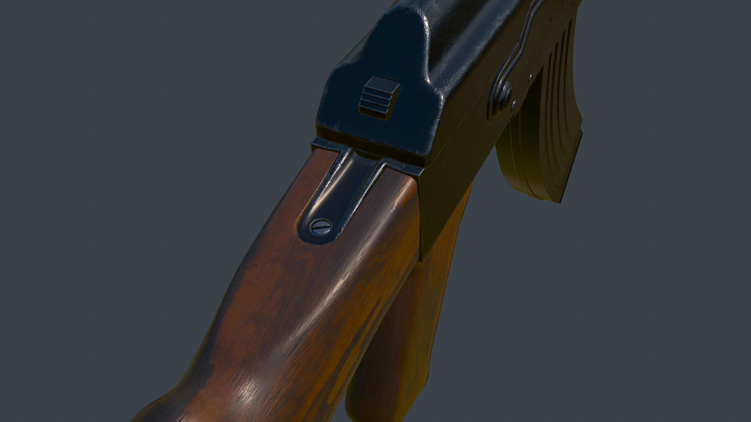 AK-47 Rifle Low-poly 3D model_6