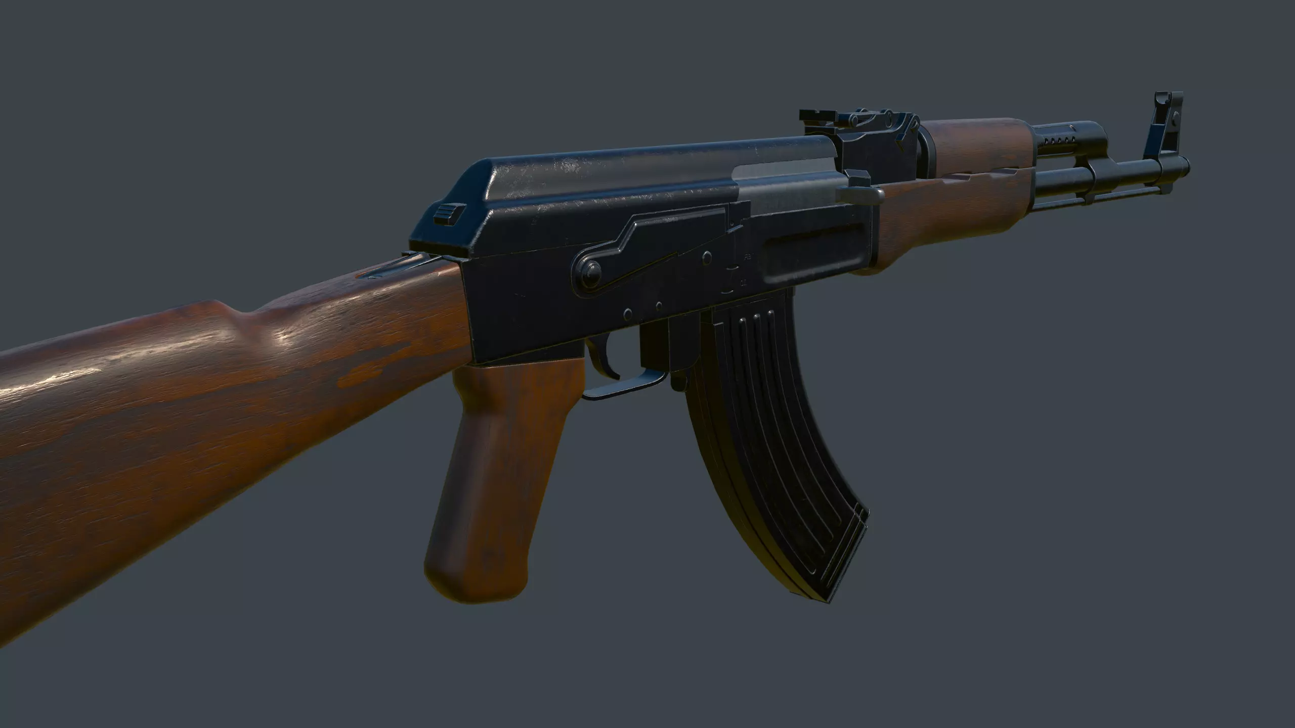 AK-47 Rifle Low-poly 3D model_0