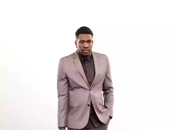 Theo 12838 - Walking Black Business Man With Briefcase Low-poly 3D model