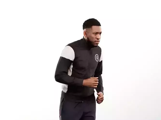 Theo 12836 - Running Black Man Low-poly 3D model