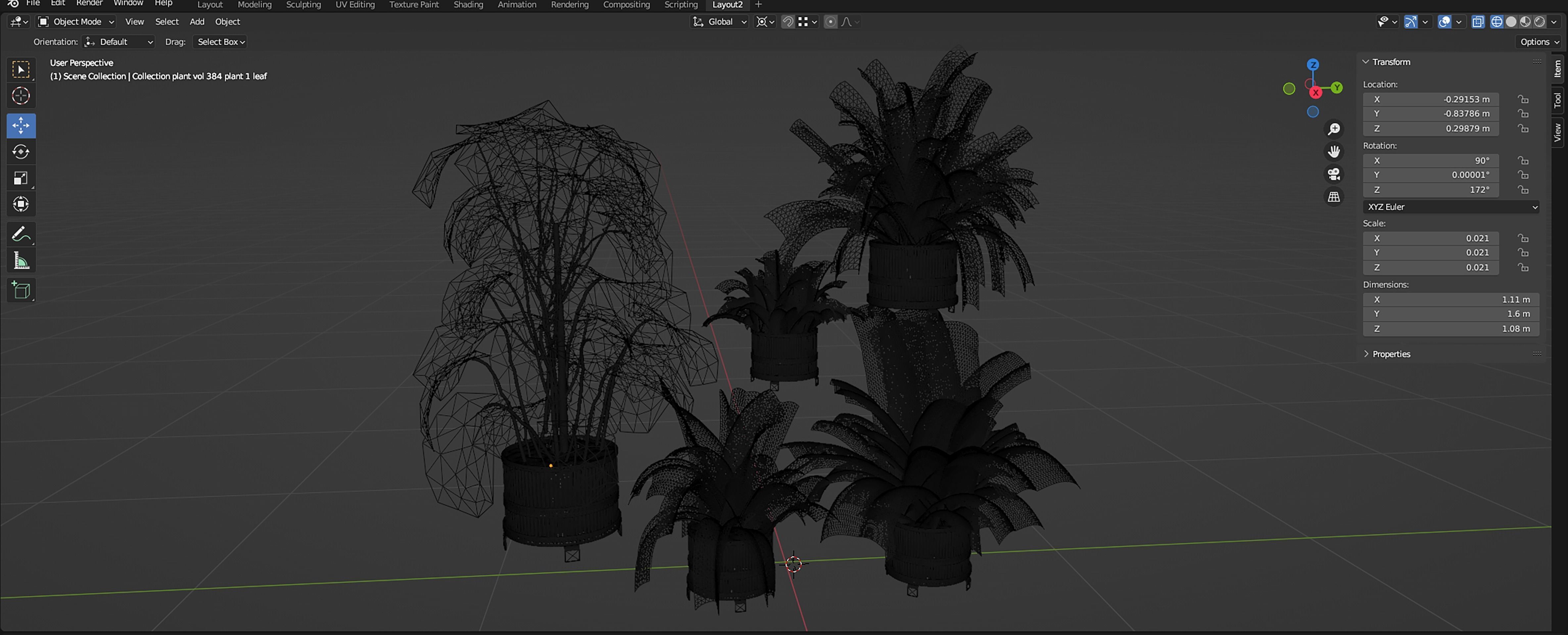 Collection plant vol 384 - blender model  3D model_8