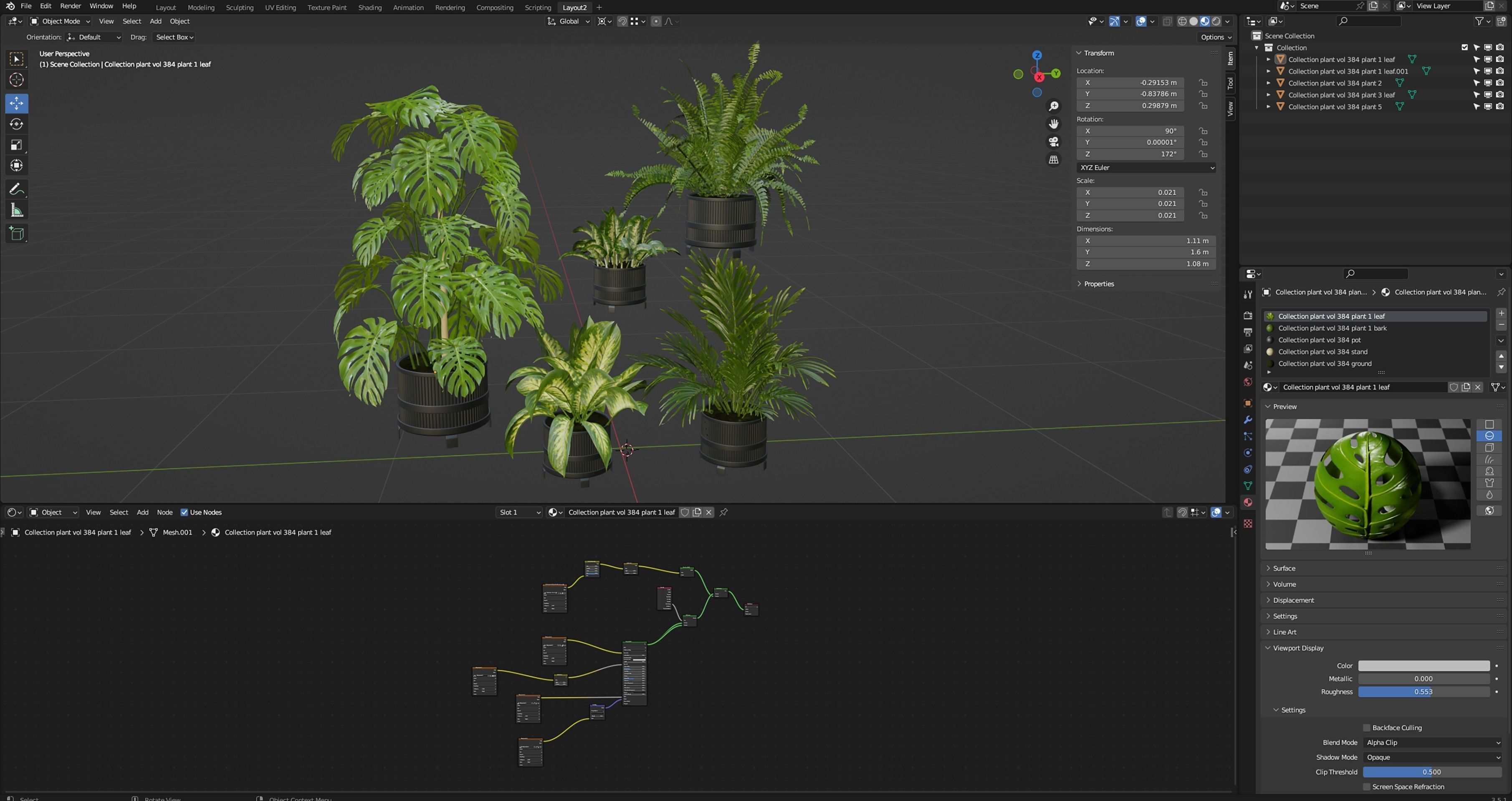 Collection plant vol 384 - blender model  3D model_6