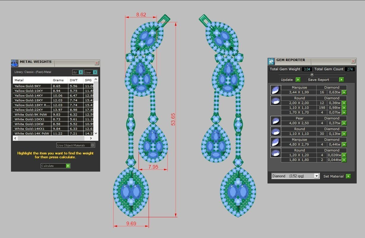 Earring model 0375 3D printable model10 3D print model_14
