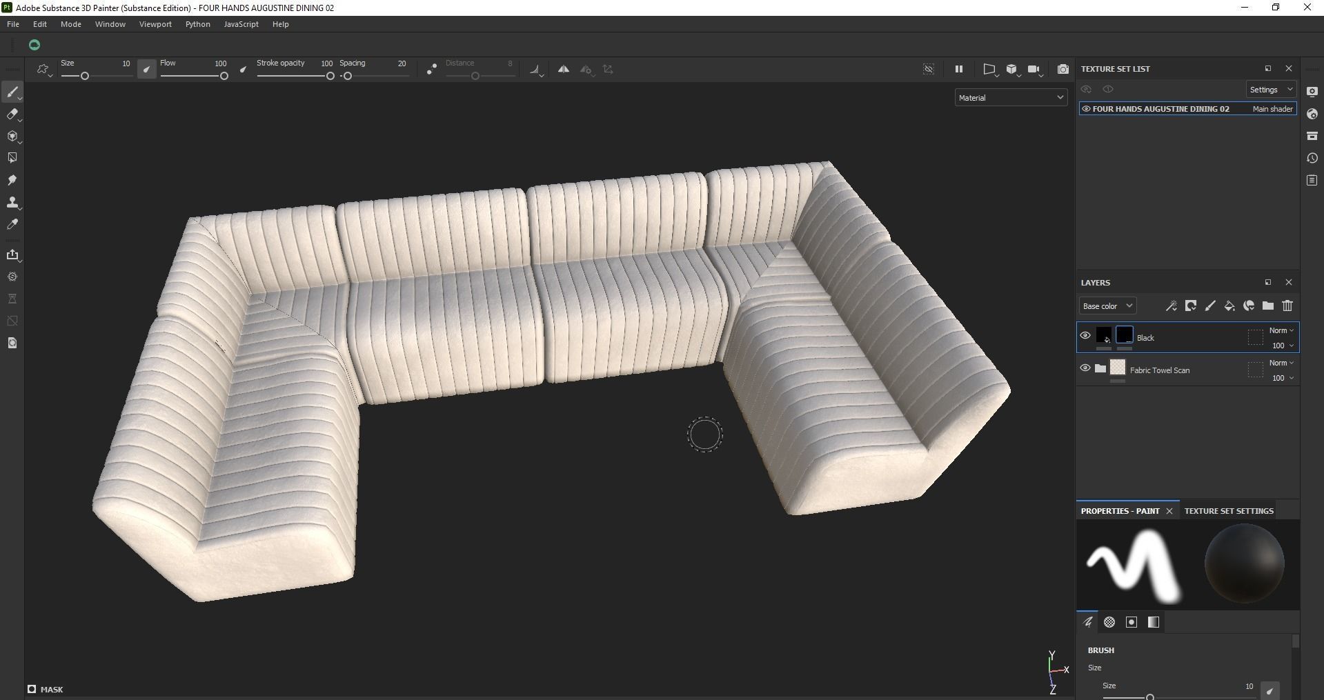 Sofa - Dining Bench - Armchair - modular sofa Low-poly 3D model_7