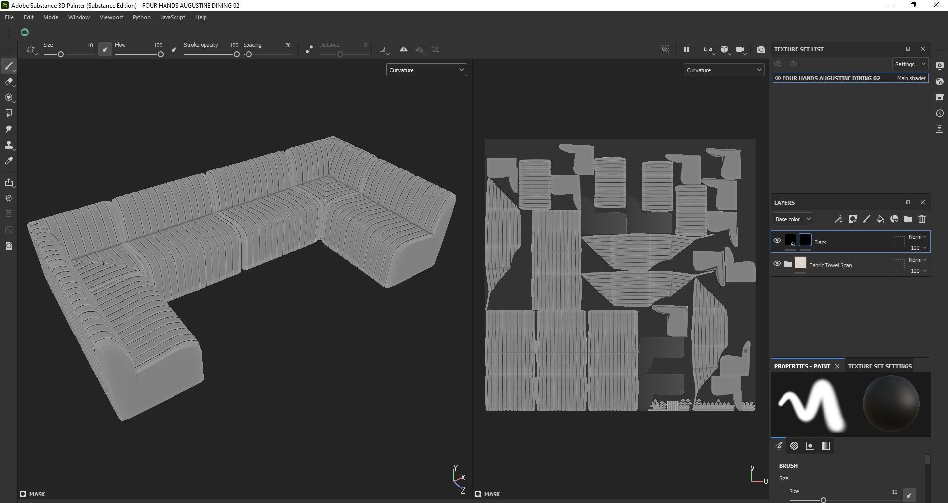 Sofa - Dining Bench - Armchair - modular sofa Low-poly 3D model_27