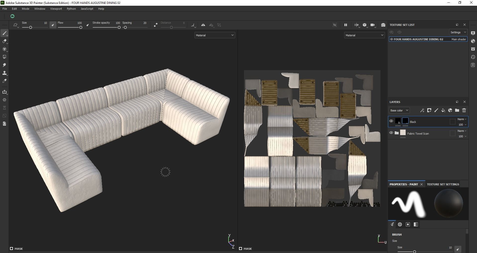 Sofa - Dining Bench - Armchair - modular sofa Low-poly 3D model_16