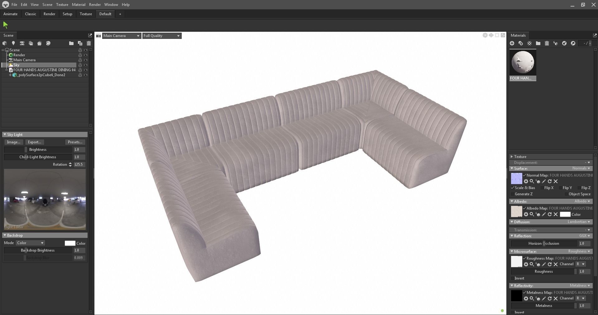 Sofa - Dining Bench - Armchair - modular sofa Low-poly 3D model_21
