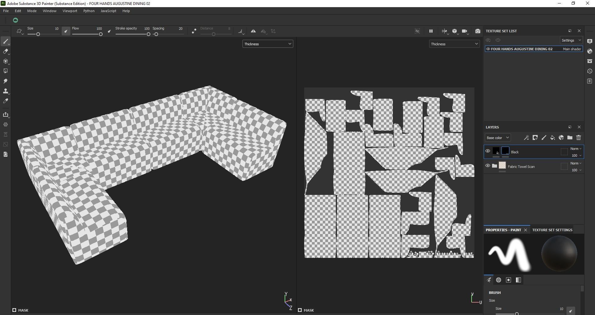 Sofa - Dining Bench - Armchair - modular sofa Low-poly 3D model_6