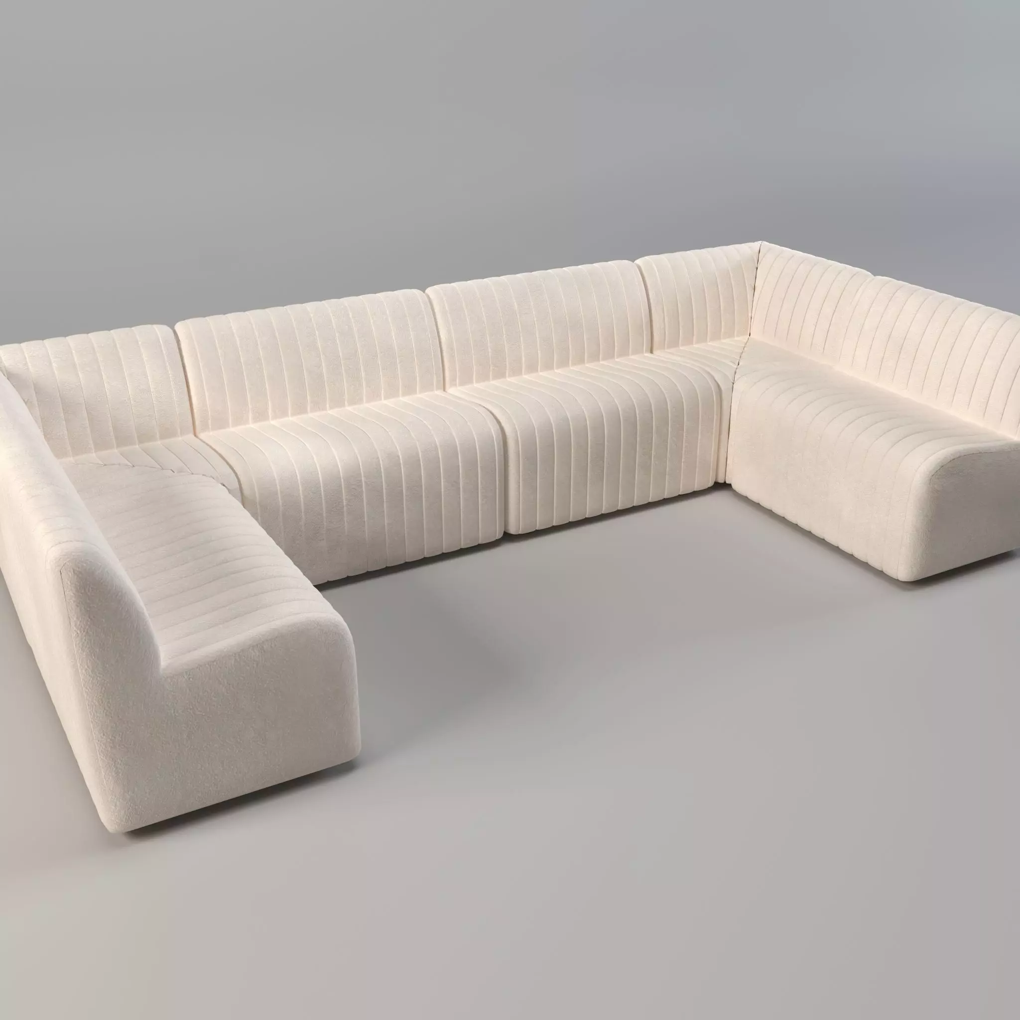 Sofa - Dining Bench - Armchair - modular sofa Low-poly 3D model_0
