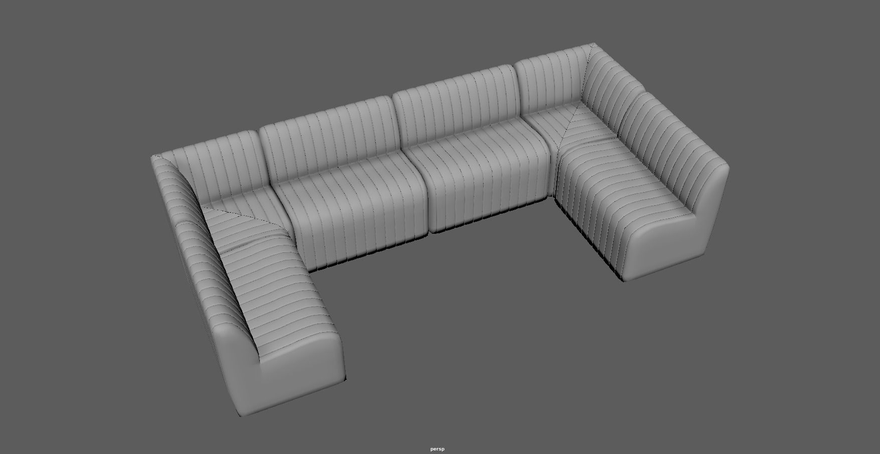 Sofa - Dining Bench - Armchair - modular sofa Low-poly 3D model_8
