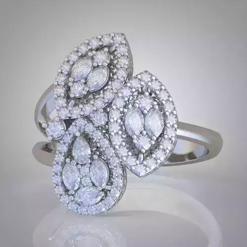 Diamond ring 0611 3D printable model8 3D print model