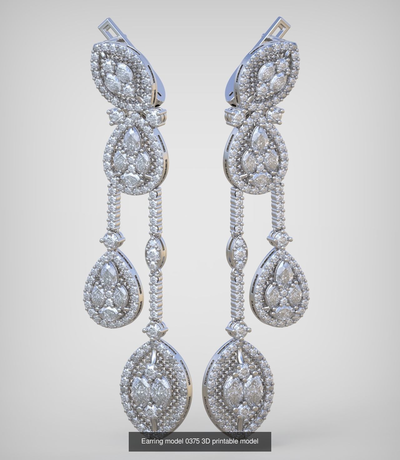 Ring and Earring Set 3D printable model 0127 3D Model Collection_3