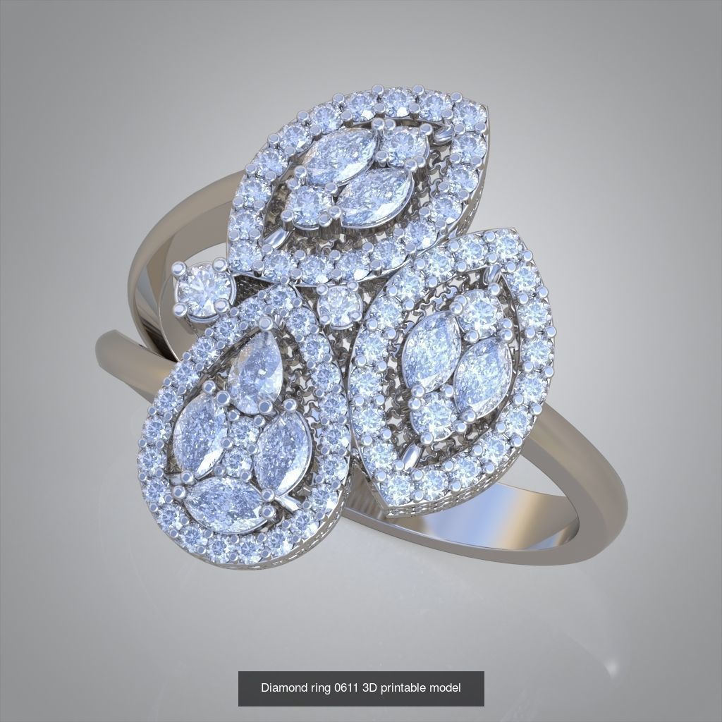 Ring and Earring Set 3D printable model 0127 3D Model Collection_2